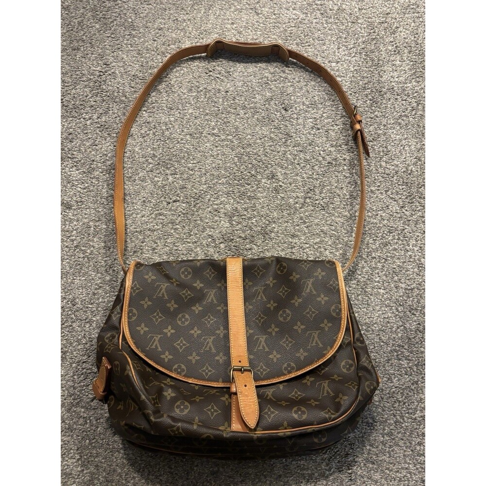 Louis Vuitton Saumur 35 Monogram‎ Large Shoulder Crossbody Hand Bag Authentic